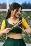 Women's Green Pure Rayon Navratri Lehenga Choli | Traditional Dandiya, Festival & Party Wear
