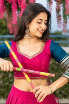 Women's Pink Pure Rayon Navratri Lehenga Choli | Traditional Dandiya, Festival & Party Wear