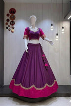 Women's Purple Pure Rayon Navratri Lehenga Choli | Traditional Dandiya, Festival & Party Wear