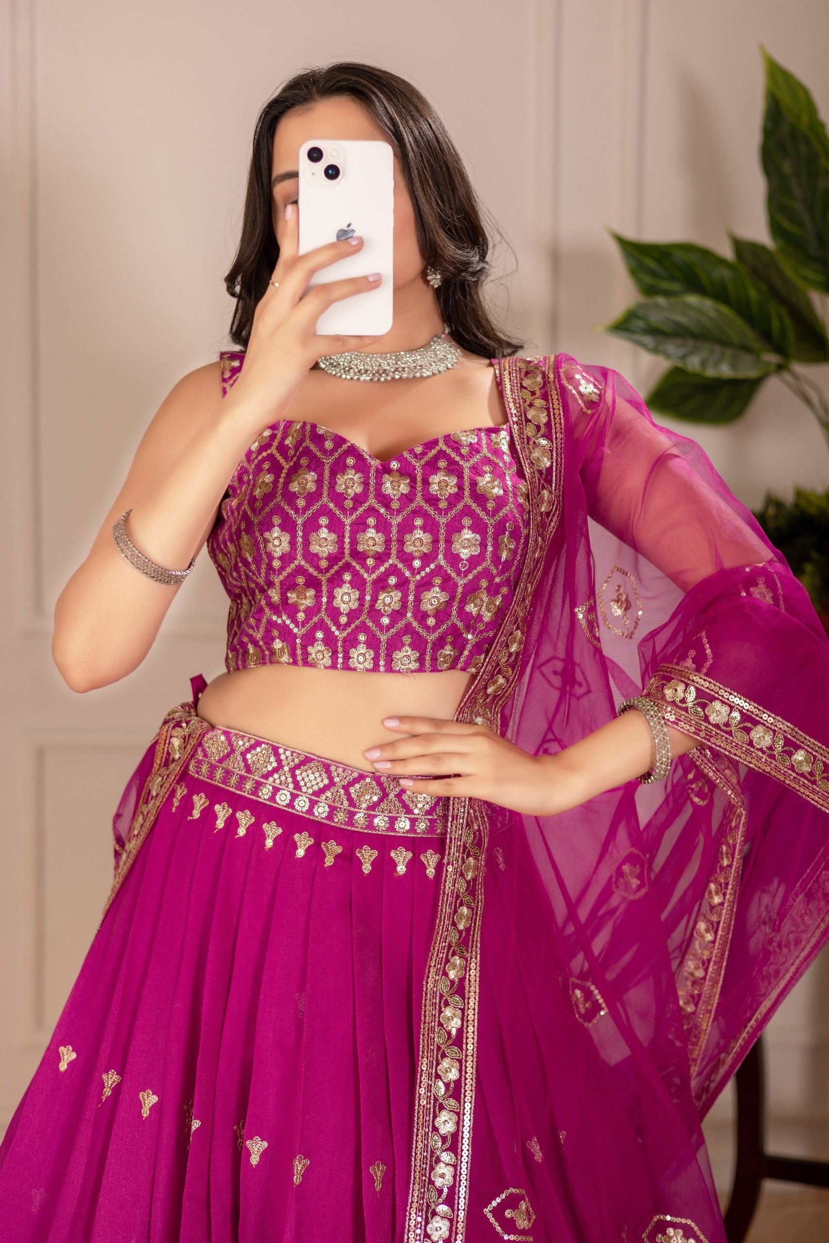 Women's Pink Ombre Heavy Embroidered Lehenga Choli with Soft Net Dupatta | Designer Wedding, Reception & Party Wear Lehenga Set