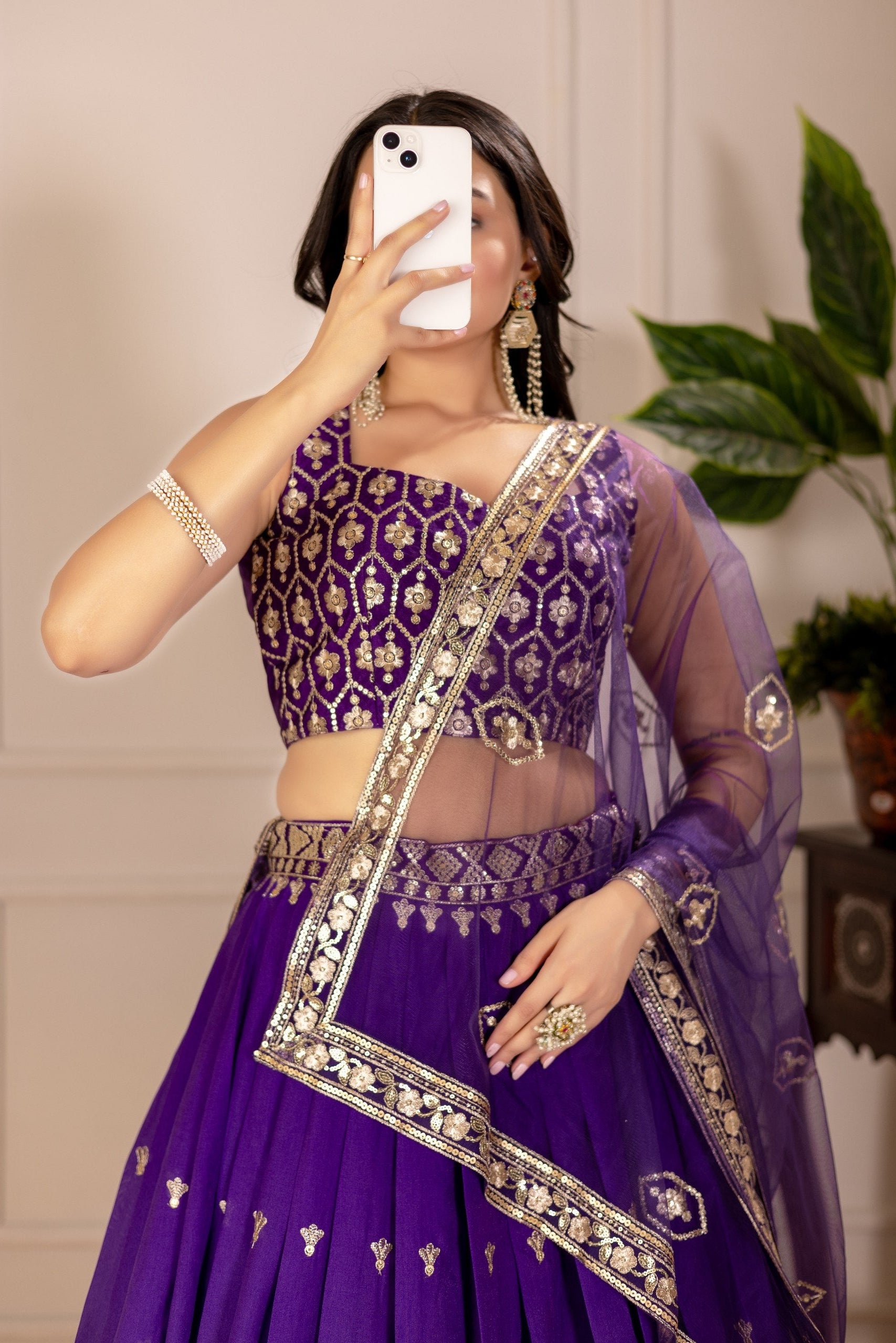 Women's Purple Ombre Heavy Embroidered Lehenga Choli with Soft Net Dupatta | Designer Wedding, Reception, Engagement & Party Wear Lehenga Set
