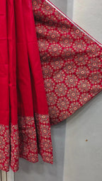 Women's Red Cotton Ajrakh Print Navratri Lehenga Choli with Dupatta | Dandiya, Festival & Ethnic Wear
