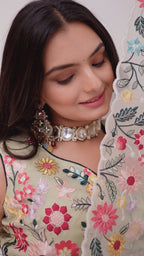Women's Pastel Green Crystal Embroidered Lehenga Choli with Dupatta | Wedding & Festive Wear